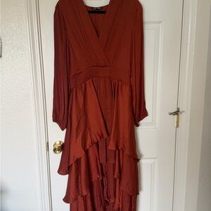 Steve Madden Long Sleeve Rust Dress